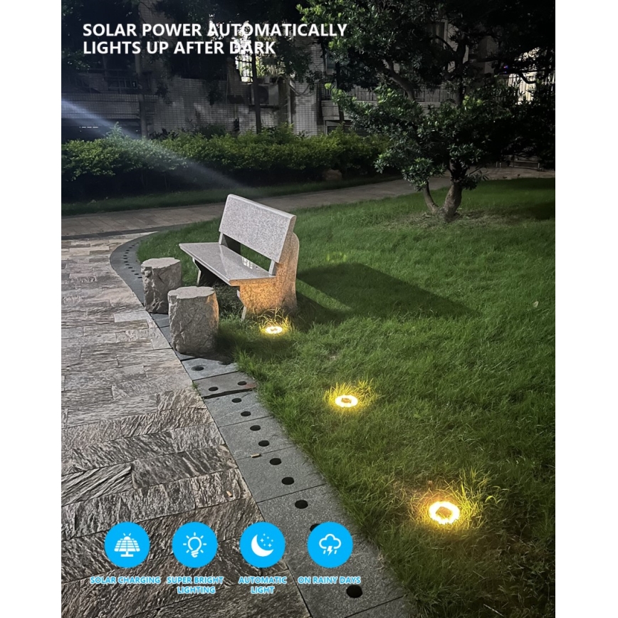 Σετ 4x LED Ηλιακός φωτισμός εξωτερικού χώρου με αισθητήρα LED/0,048W/2V IP68 600 mAh