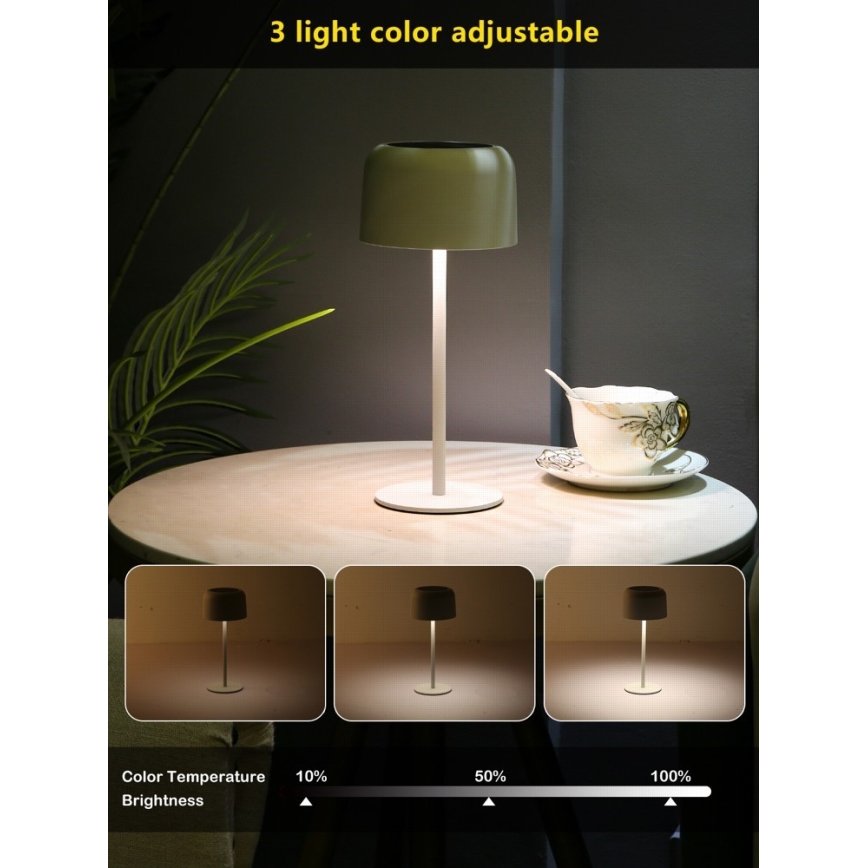 LED Ρυθμιζόμενος εξωτερικός ηλιακός φωτισμός LED/4W/5V 3600mAh IP44