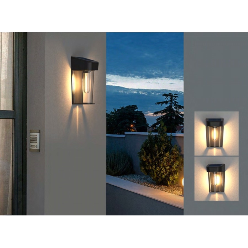 Ηλιακό φωτιστικό τοίχου LED με αισθητήρα LED/2V IP44 600 mAh