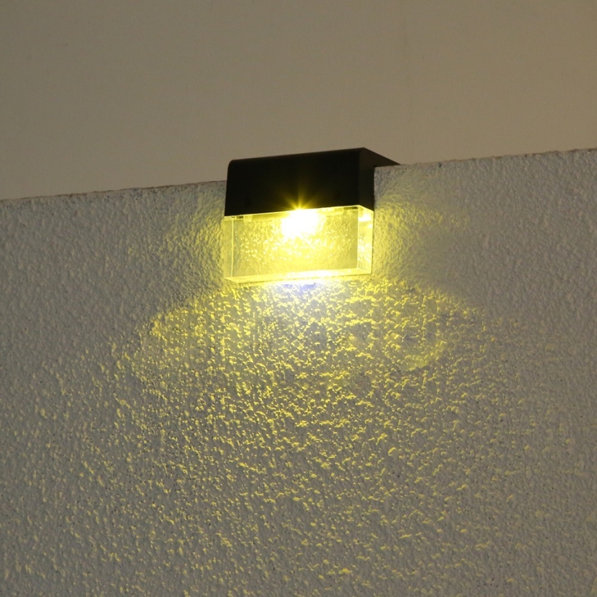 ΣΕΤ 2x LED RGB Ηλιακό φωτιστικό τοίχου LED/1W/1,2V 3500K IP65 600 mAh