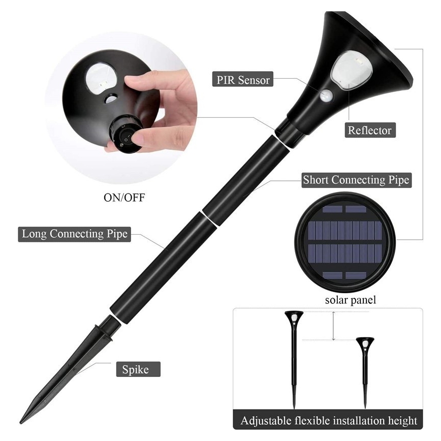 Ηλιακός λαμπτήρας LED με αισθητήρα LED/1W/3,7V 6000K IP65 1500 mAh