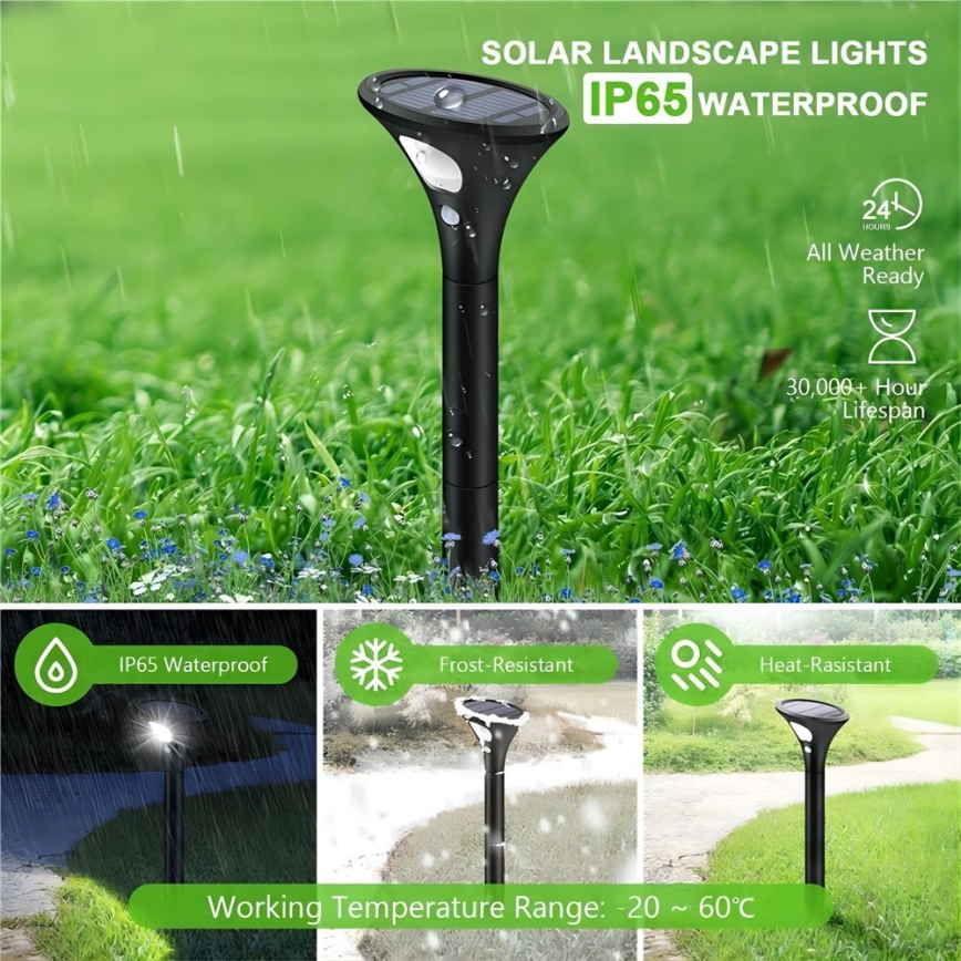 Ηλιακή λάμπα LED με αισθητήρα LED/1W/3,7V 6000K IP65 1500 mAh