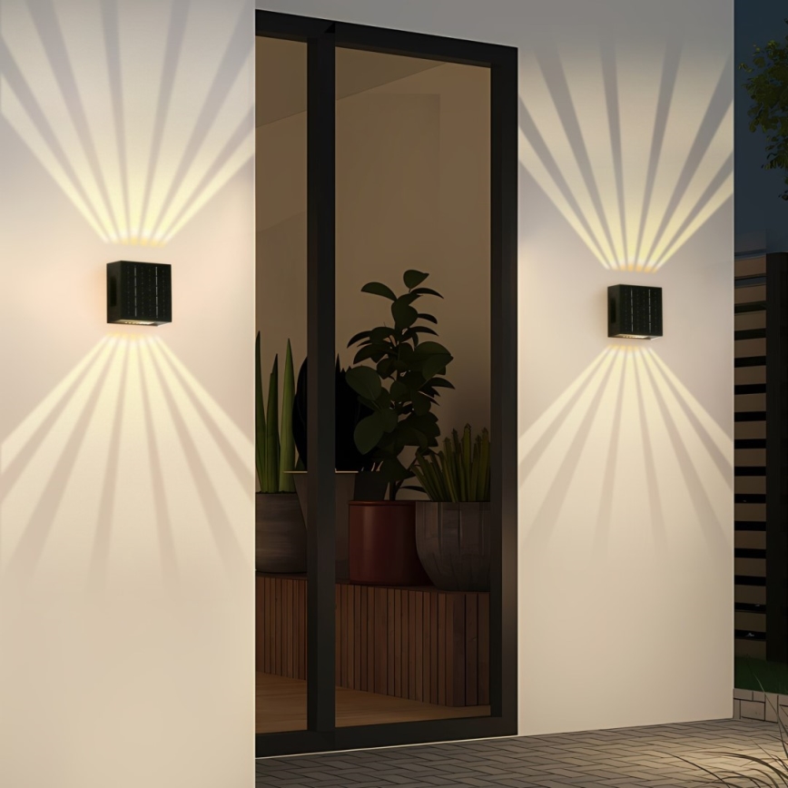 Ηλιακό φωτιστικό τοίχου LED LED/2W/3,7V 4000K IP44 1300 mAh