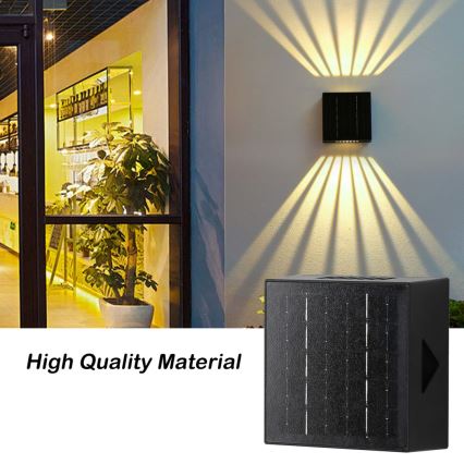 Ηλιακό φωτιστικό τοίχου LED LED/2W/3,7V 4000K IP44 1300 mAh
