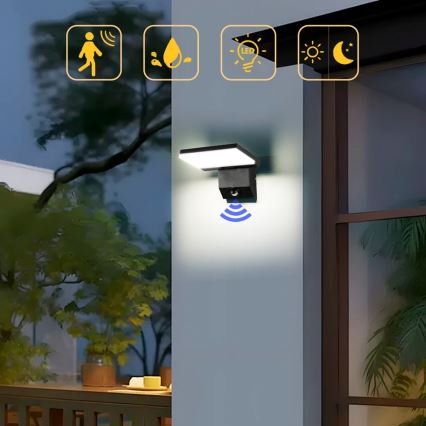 LED εξωτερικό επιτοίχιο φωτιστικό με αισθητήρα MODERN LED/18W/230V IP65