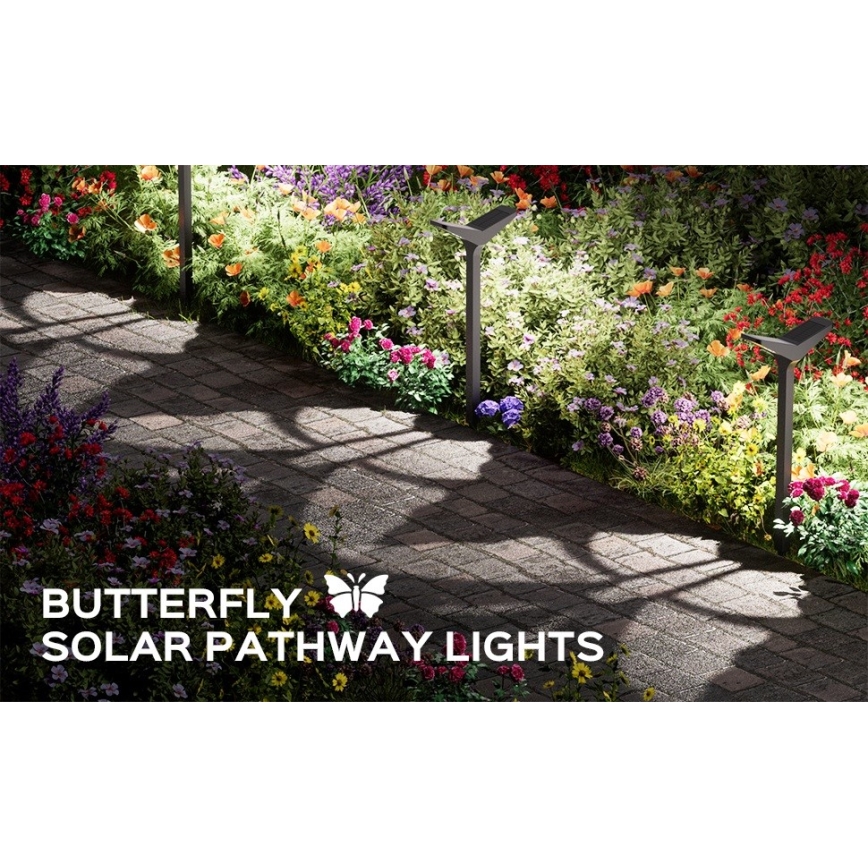 Ηλιακό φωτιστικό LED με αισθητήρα SUN BUTTERFLY LED/1,5W/3,7V 3000/6000K IP65 1500 mAh