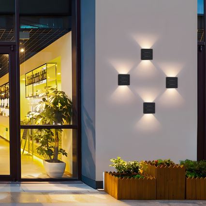 LED Επιτοίχιο εξωτερικό φωτιστικό LUXLINE 6W/230V 3000K IP54 μαύρο