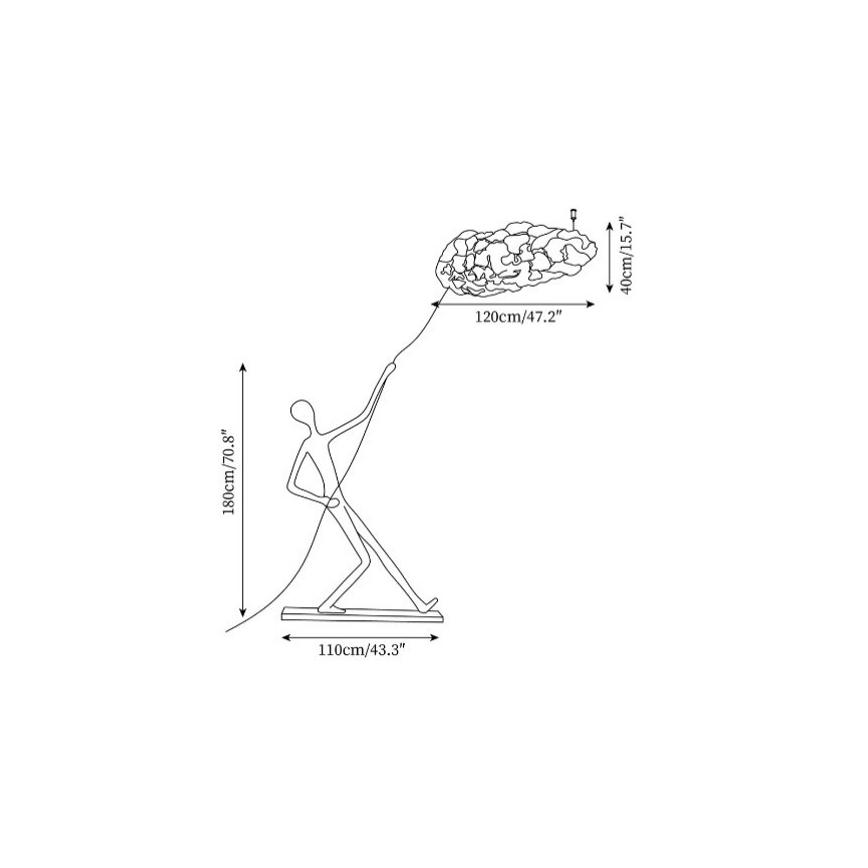 Επιδαπέδιο φωτιστικό SILUETTE 6xE27/40W/230V 180 cm Dream Reach