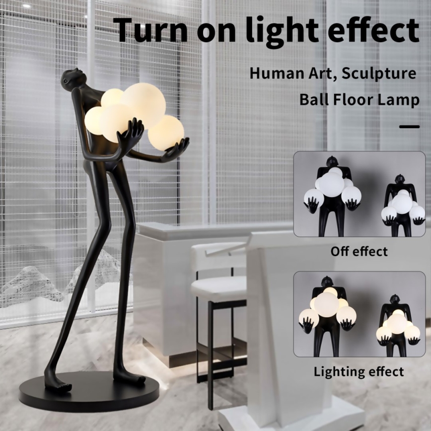Επιδαπέδιο φωτιστικό SILUETTE 6xE27/25W/230V 180 cm Human Ball