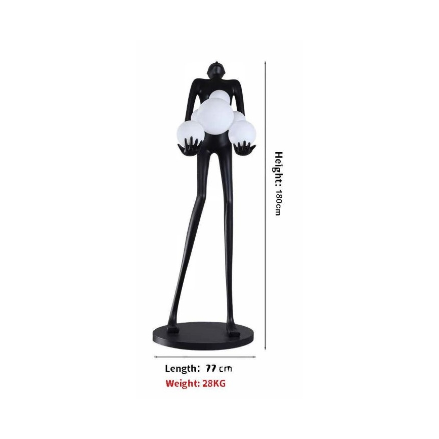 Επιδαπέδιο φωτιστικό SILUETTE 6xE27/25W/230V 180 cm Human Ball