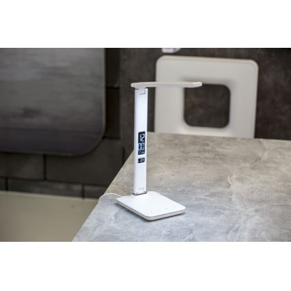 Επιτραπέζια λάμπα LED με οθόνη LED/9W/230V λευκό