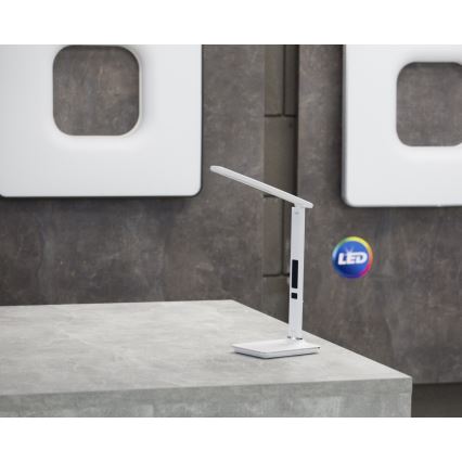 Επιτραπέζια λάμπα LED με οθόνη LED/9W/230V λευκό