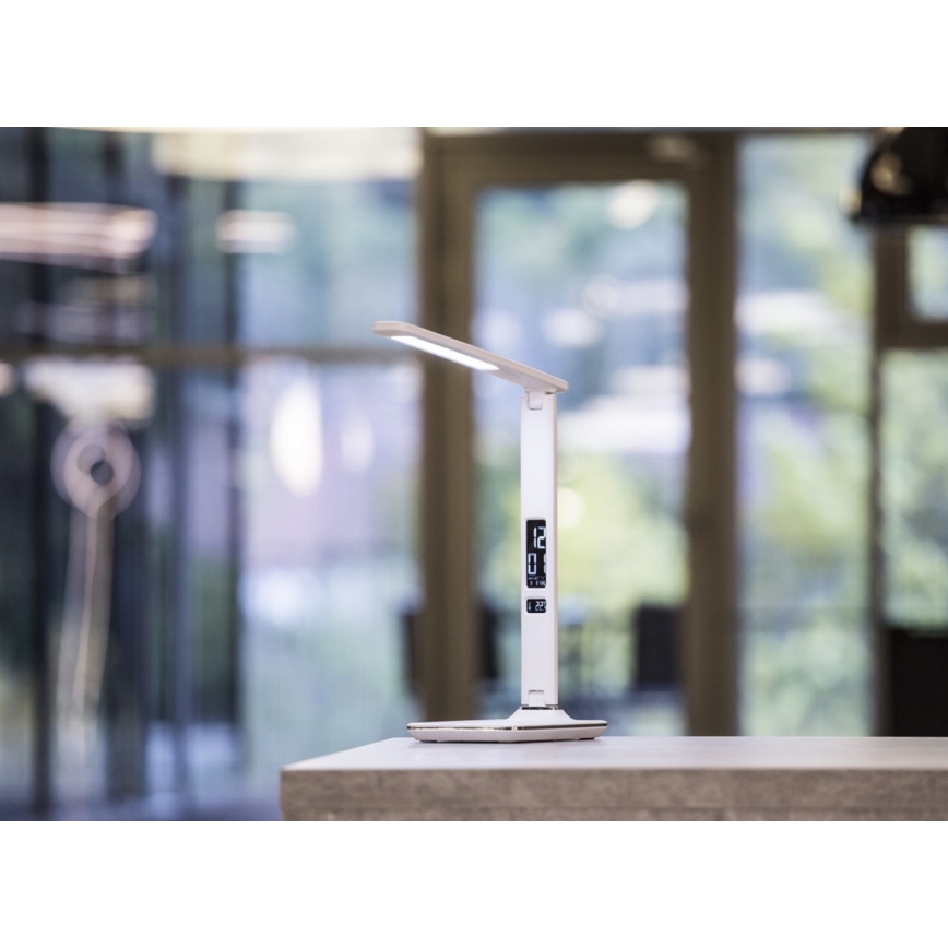 Επιτραπέζια λάμπα LED με οθόνη LED/9W/230V λευκό