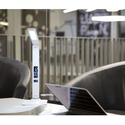 Επιτραπέζια λάμπα LED με οθόνη LED/9W/230V λευκό