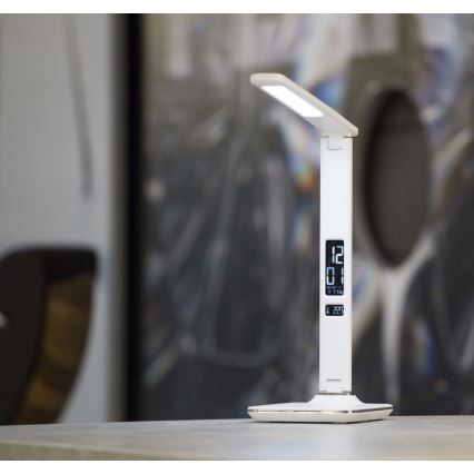 Επιτραπέζια λάμπα LED με οθόνη LED/9W/230V λευκό