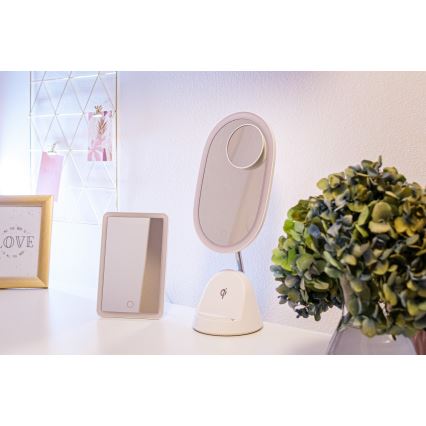 LED Ρυθμιζόμενο καλλυντικό καθρέφτη με ασύρματη φόρτιση LED/18W/230V
