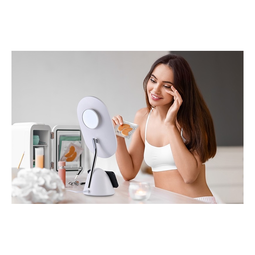 LED Ρυθμιζόμενο καλλυντικό καθρέφτη με ασύρματη φόρτιση LED/18W/230V
