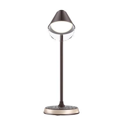 Επιτραπέζια λάμπα dimming LED με ασύρματη φόρτιση FINCH LED/9W/12/230V καφέ/χρυσαφί