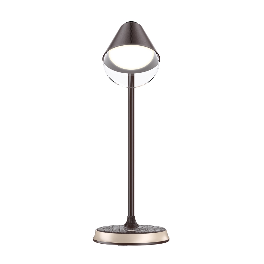 Επιτραπέζια λάμπα dimming LED με ασύρματη φόρτιση FINCH LED/9W/12/230V καφέ/χρυσαφί