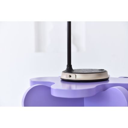 LED Ρυθμιζόμενο Επιτραπέζιο Φωτιστικό με Ασύρματη Φόρτιση FINCH LED/9W/12/230V γκρι/γυαλιστερό χρώμιο