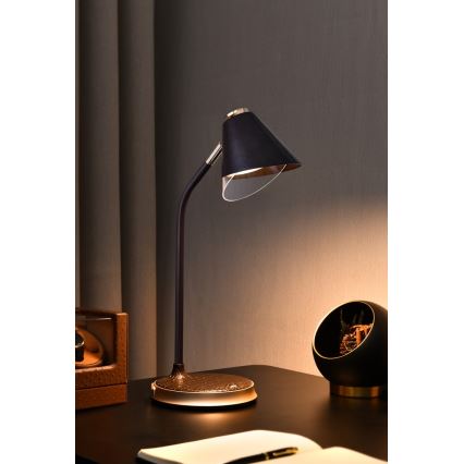 Επιτραπέζιο φωτιστικό LED Dimmable με ασύρματη φόρτιση FINCH LED/9W/12/230V γκρι/γυαλιστερό χρώμιο