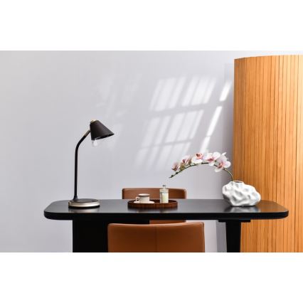 Επιτραπέζιο φωτιστικό LED Dimmable με ασύρματη φόρτιση FINCH LED/9W/12/230V γκρι/γυαλιστερό χρώμιο
