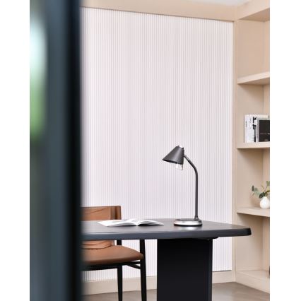 Επιτραπέζιο φωτιστικό LED Dimmable με ασύρματη φόρτιση FINCH LED/9W/12/230V γκρι/γυαλιστερό χρώμιο