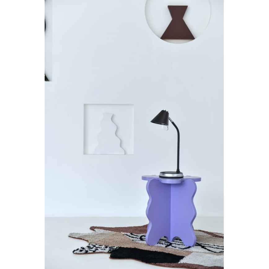 Επιτραπέζιο φωτιστικό LED Dimmable με ασύρματη φόρτιση FINCH LED/9W/12/230V γκρι/γυαλιστερό χρώμιο