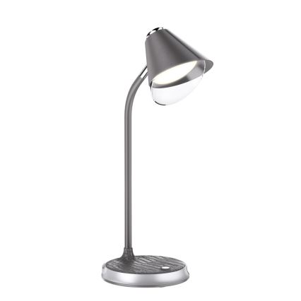 Επιτραπέζιο φωτιστικό LED Dimmable με ασύρματη φόρτιση FINCH LED/9W/12/230V γκρι/γυαλιστερό χρώμιο