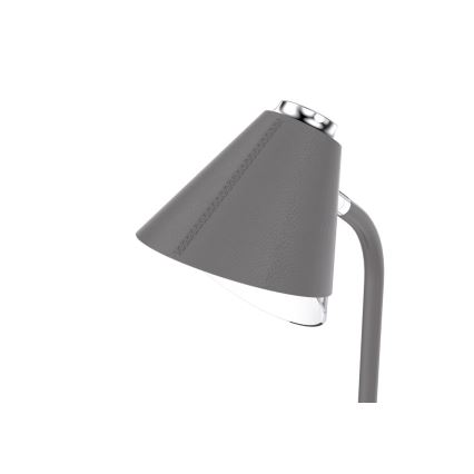 Επιτραπέζιο φωτιστικό LED Dimmable με ασύρματη φόρτιση FINCH LED/9W/12/230V γκρι/γυαλιστερό χρώμιο