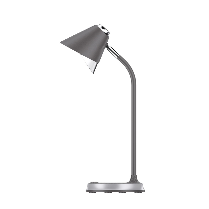 Επιτραπέζιο φωτιστικό LED Dimmable με ασύρματη φόρτιση FINCH LED/9W/12/230V γκρι/γυαλιστερό χρώμιο