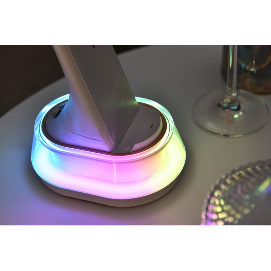 LED RGB Eπιτραπέζια λάμπα dimming με ασύρματη φόρτιση CORELLA LED/7W/12/230V μαύρο