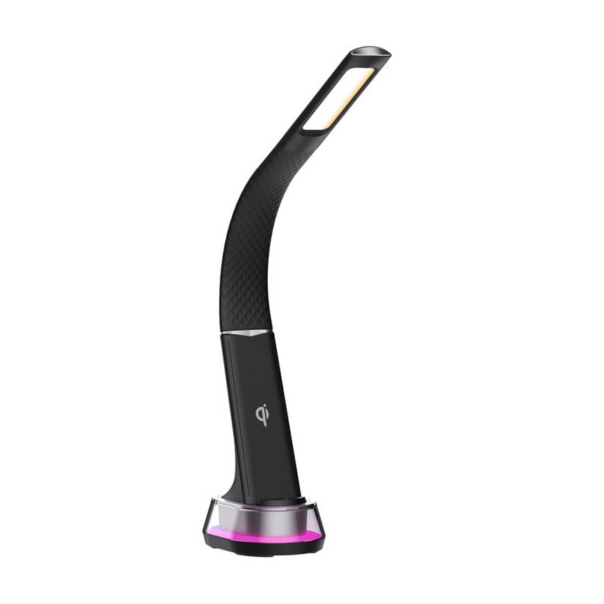 LED RGB Eπιτραπέζια λάμπα dimming με ασύρματη φόρτιση CORELLA LED/7W/12/230V μαύρο