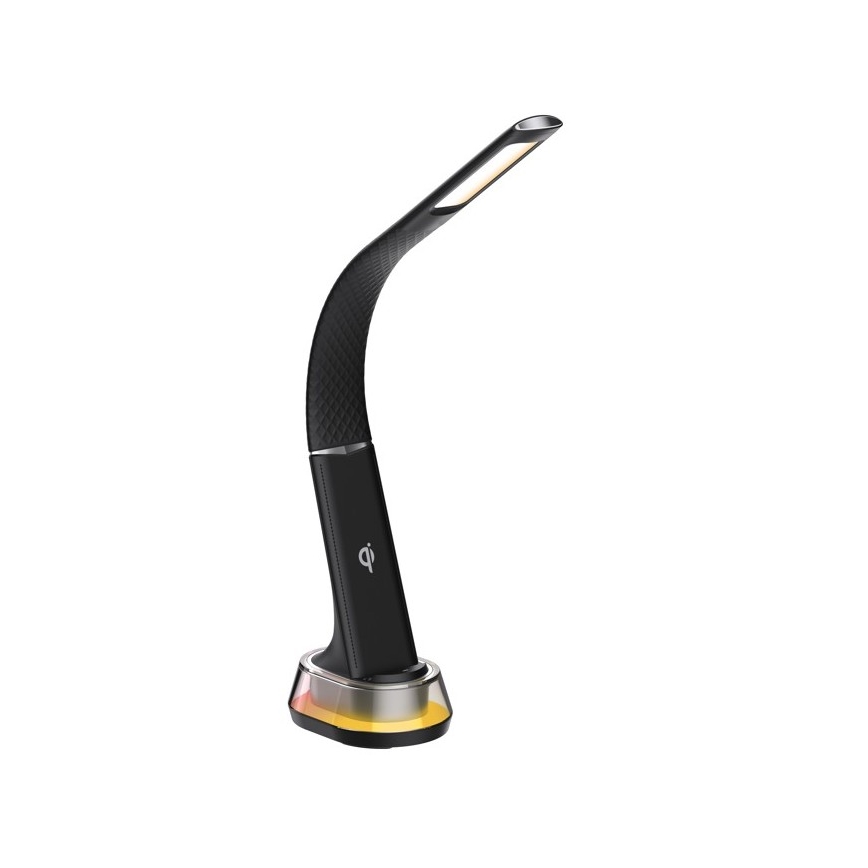 LED RGB Eπιτραπέζια λάμπα dimming με ασύρματη φόρτιση CORELLA LED/7W/12/230V μαύρο