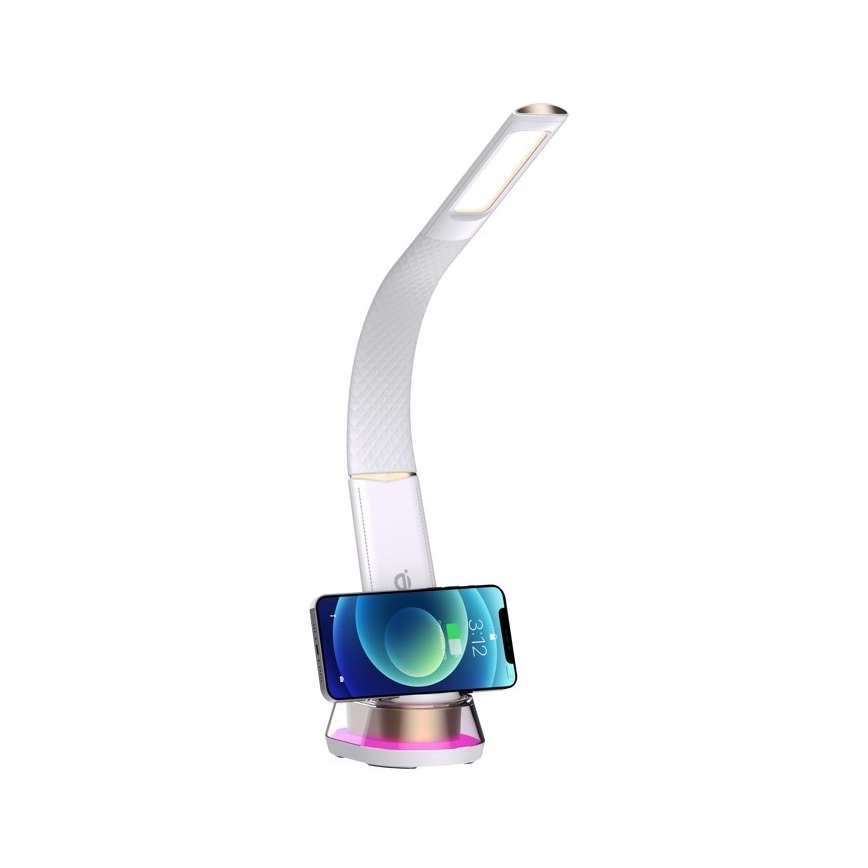 LED RGB Eπιτραπέζια λάμπα dimming με ασύρματη φόρτιση CORELLA LED/7W/12/230V λευκό