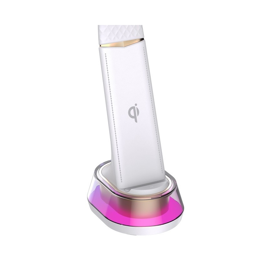 LED RGB Ρυθμιζόμενο επιτραπέζιο φωτιστικό με ασύρματη φόρτιση CORELLA LED/7W/12/230V λευκό