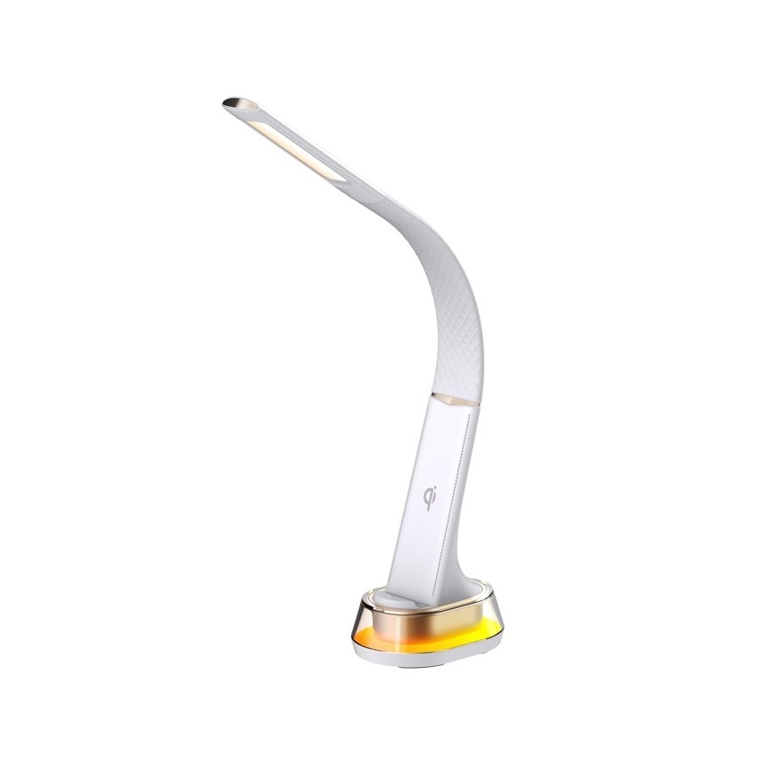 LED RGB Ρυθμιζόμενο επιτραπέζιο φωτιστικό με ασύρματη φόρτιση CORELLA LED/7W/12/230V λευκό