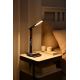 Επιτραπέζιο φωτιστικό LED ντιμαριζόμενο με ασύρματη φόρτιση QI και USB KINGFISHER LED/8,5W/230V καφέ