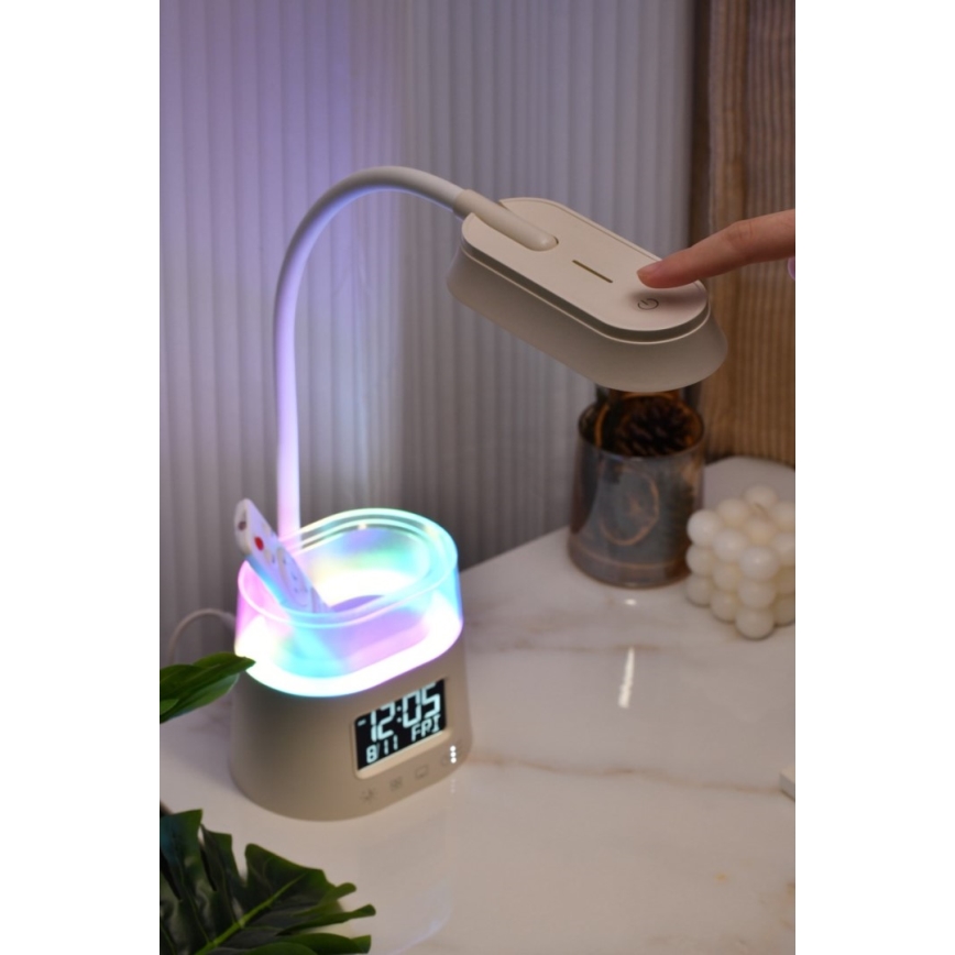 LED RGBW Φωτιστικό γραφείου ντιμαριζόμενο με μολυβοθήκη FALCON LED/10W/5V