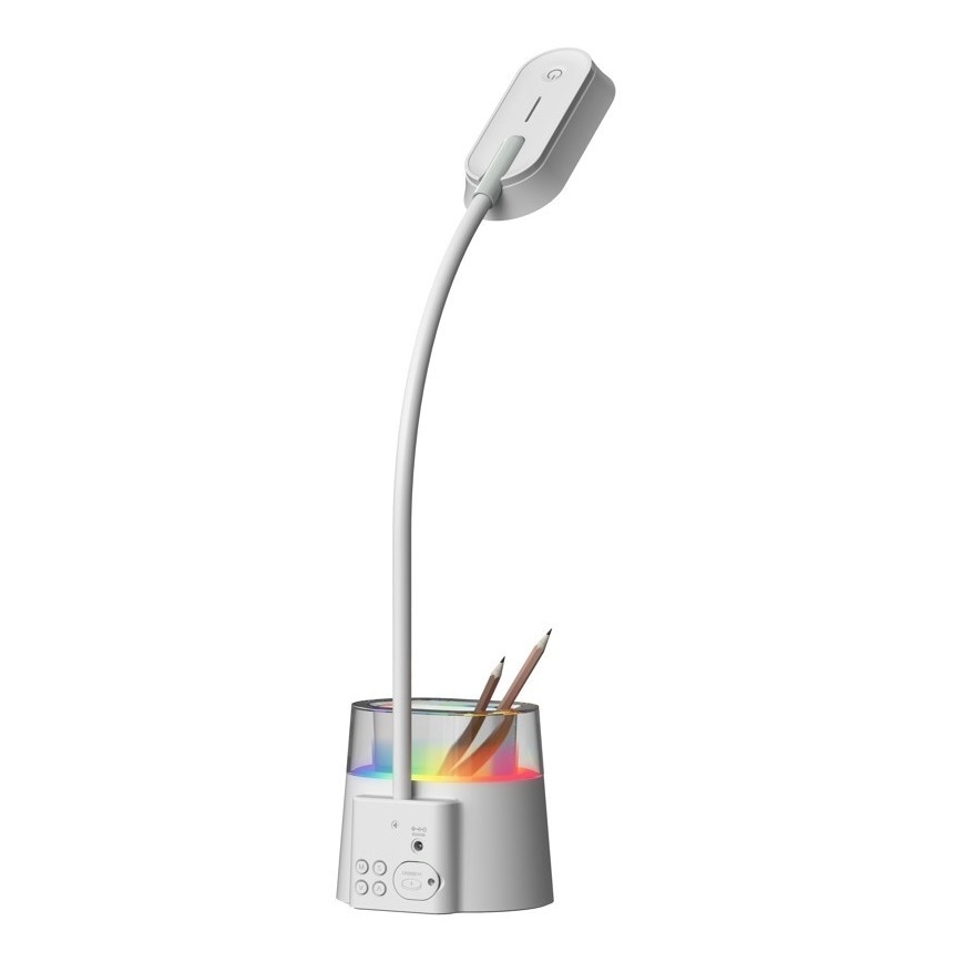 LED RGBW Φωτιστικό γραφείου ντιμαριζόμενο με μολυβοθήκη FALCON LED/10W/5V