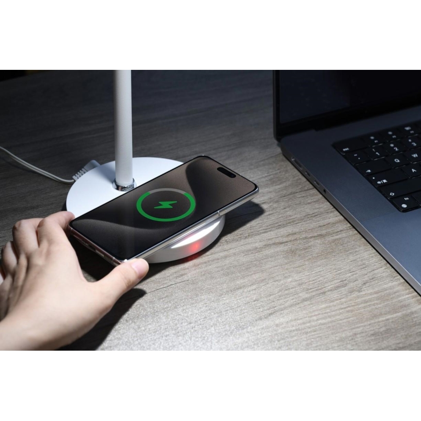 Επιτραπέζιο φωτιστικό LED ντιμαριζόμενο με φόρτιση Qi TIT LED/12W/230V λευκό