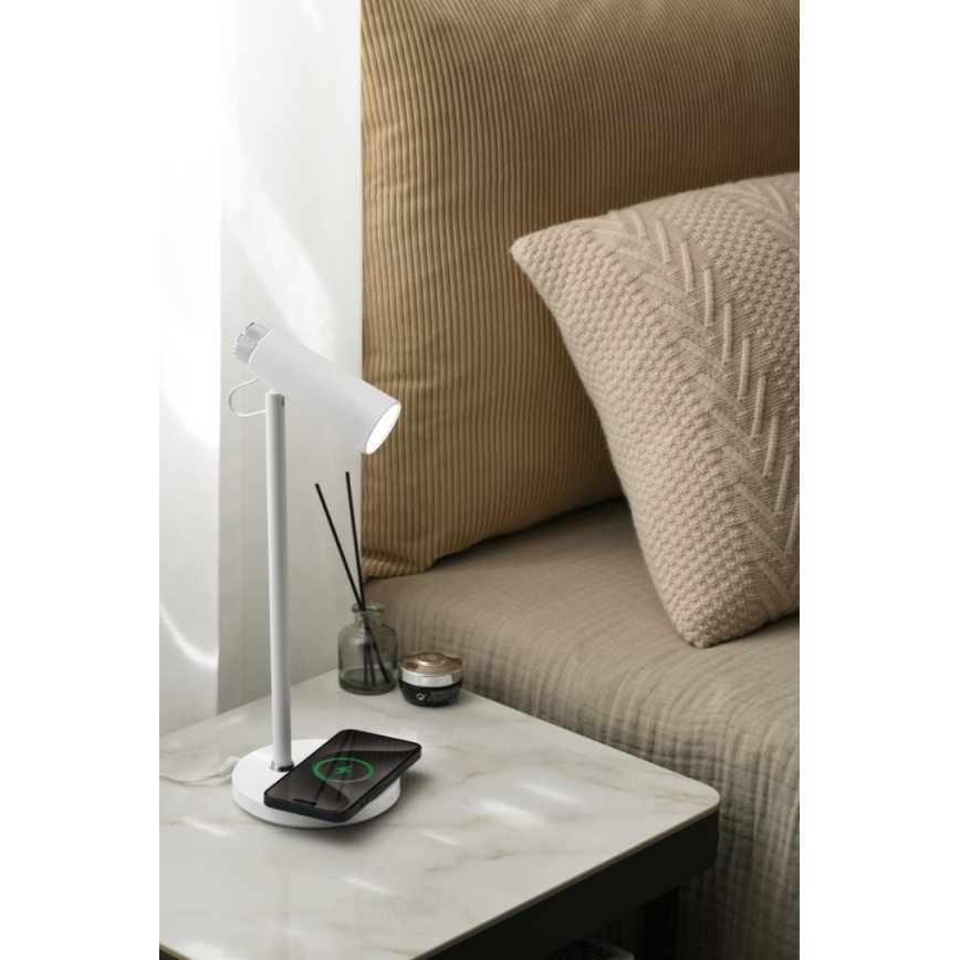 Επιτραπέζιο φωτιστικό LED ντιμαριζόμενο με φόρτιση Qi TIT LED/12W/230V λευκό