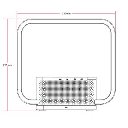Επιτραπέζιο φωτιστικό LED ντιμαριζόμενο με ρολόι ξυπνητήρι και με φόρτιση Qi LED/18W/230V λευκό