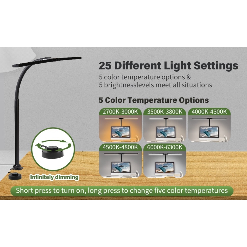 LED Εύκαμπτο dimming monitor φωτισμός OFFICE LED/24W/230V 2700-6300K CRI 95