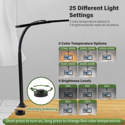 LED Εύκαμπτο dimming monitor φωτισμός OFFICE LED/24W/230V 2700-6300K CRI 95