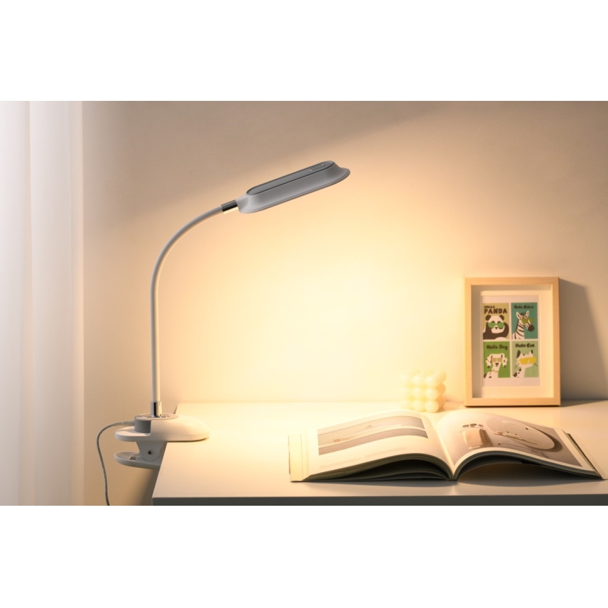 LED+CCT Ρυθμιζόμενο επιτραπέζιο φωτιστικό με κλιπ CLIP LED/7,5W/230V 3000/4200/5000K λευκό