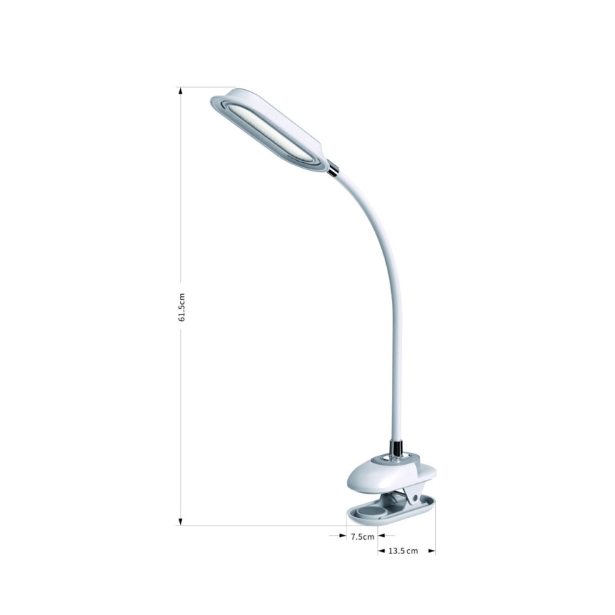 LED+CCT Ρυθμιζόμενο επιτραπέζιο φωτιστικό με κλιπ CLIP LED/7,5W/230V 3000/4200/5000K λευκό