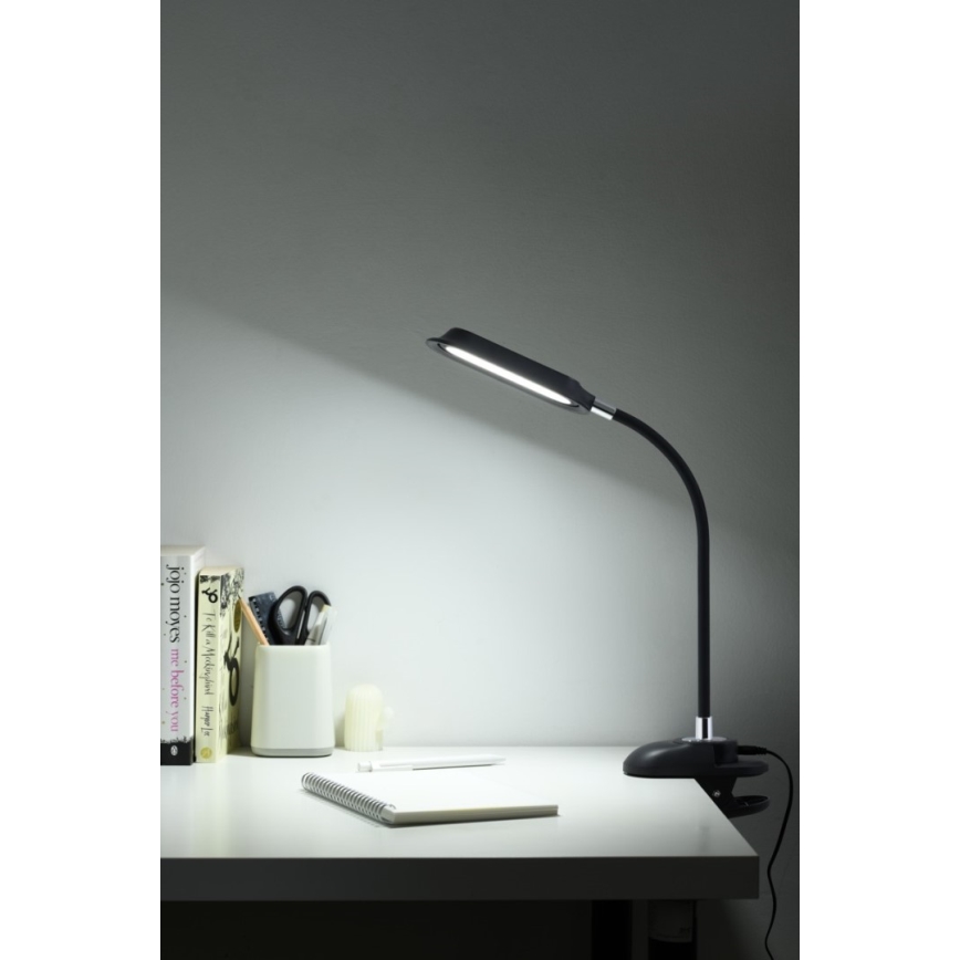 Επιτραπέζιο ρυθμιζόμενο φωτιστικό LED+CCT με κλιπ CLIP LED/7,5W/230V 3000/4200/5000K μαύρο