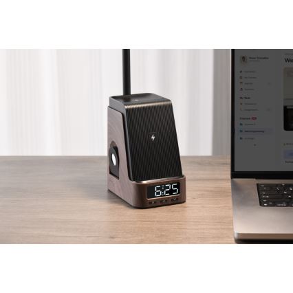 Ρυθμιζόμενο επιτραπέζιο φωτιστικό LED+CCT με ασύρματη φόρτιση QI IDEAL LED/8W/230V 2700/4000/5000K καφέ