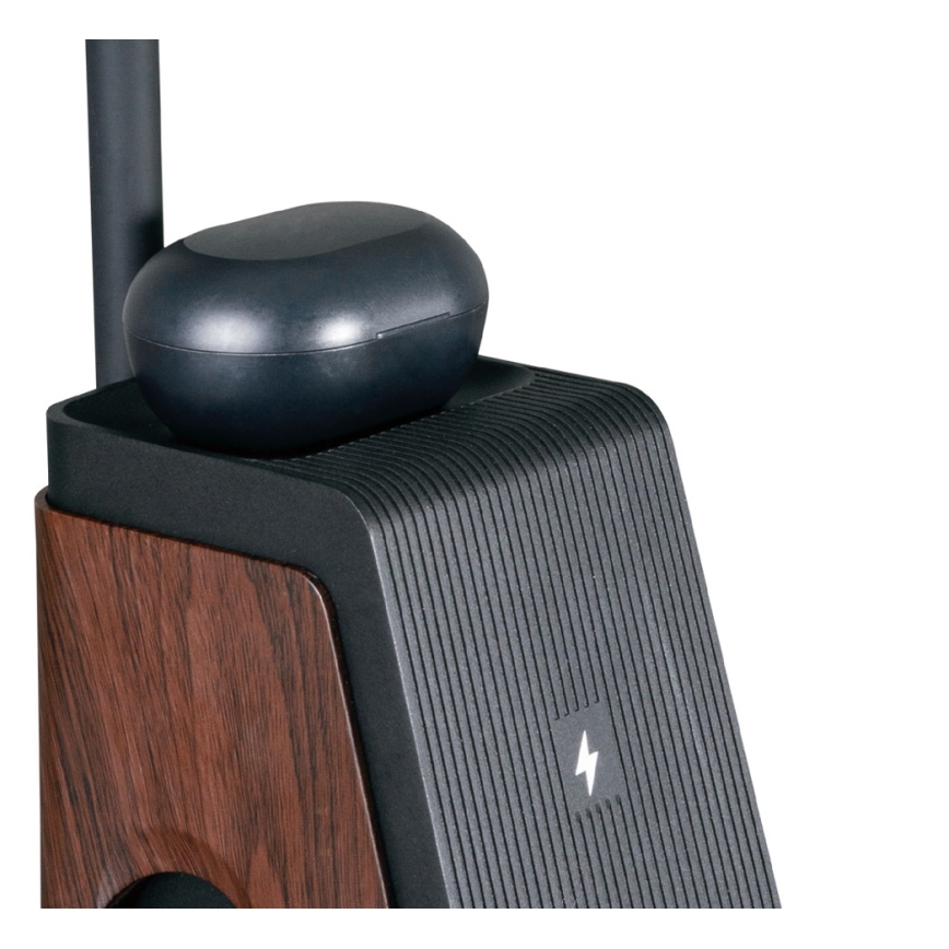 Ρυθμιζόμενο επιτραπέζιο φωτιστικό LED+CCT με ασύρματη φόρτιση QI IDEAL LED/8W/230V 2700/4000/5000K καφέ